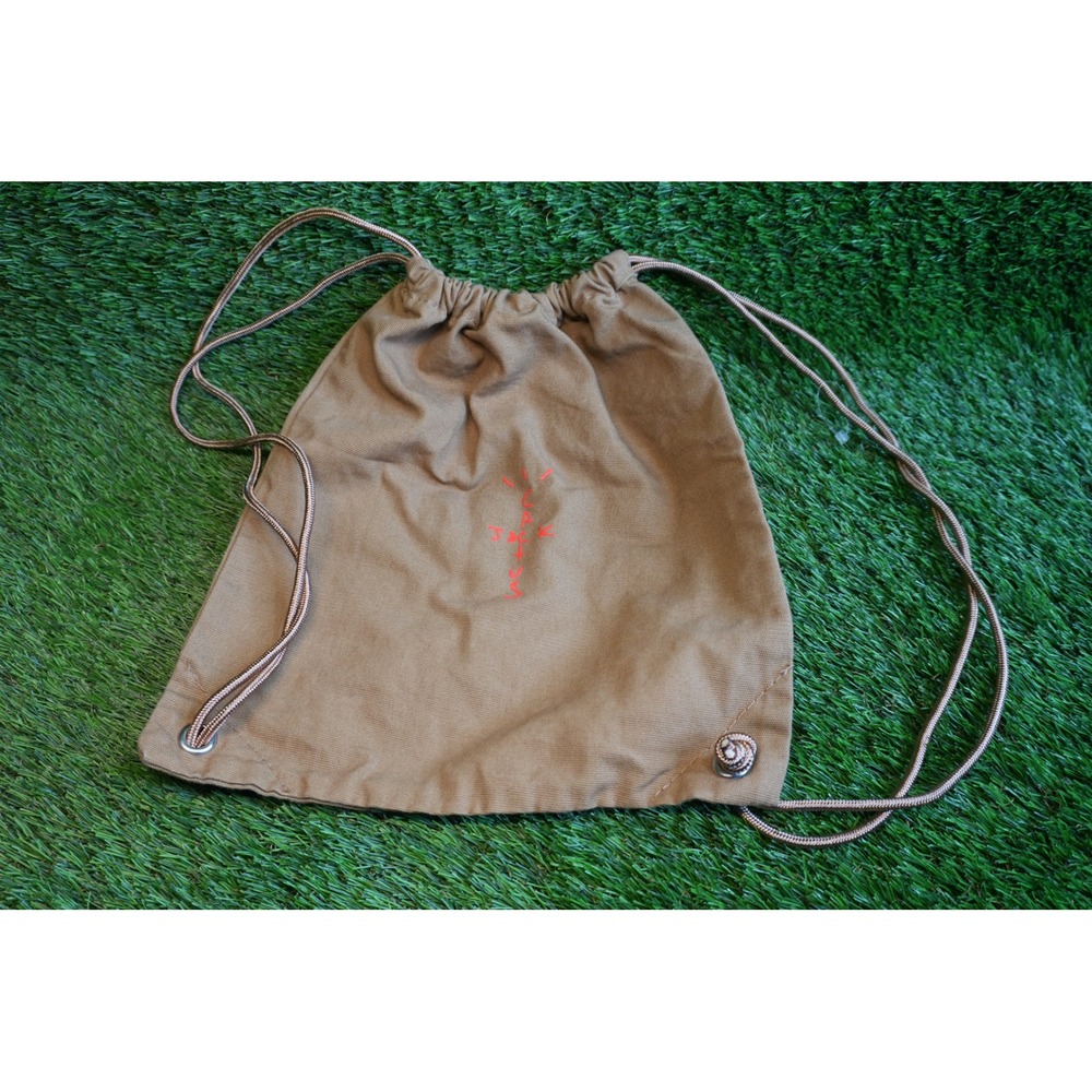 Travis Scott Jordan Cactus Jack Drawstring Backpack‎ British Khaki Canvas Bag